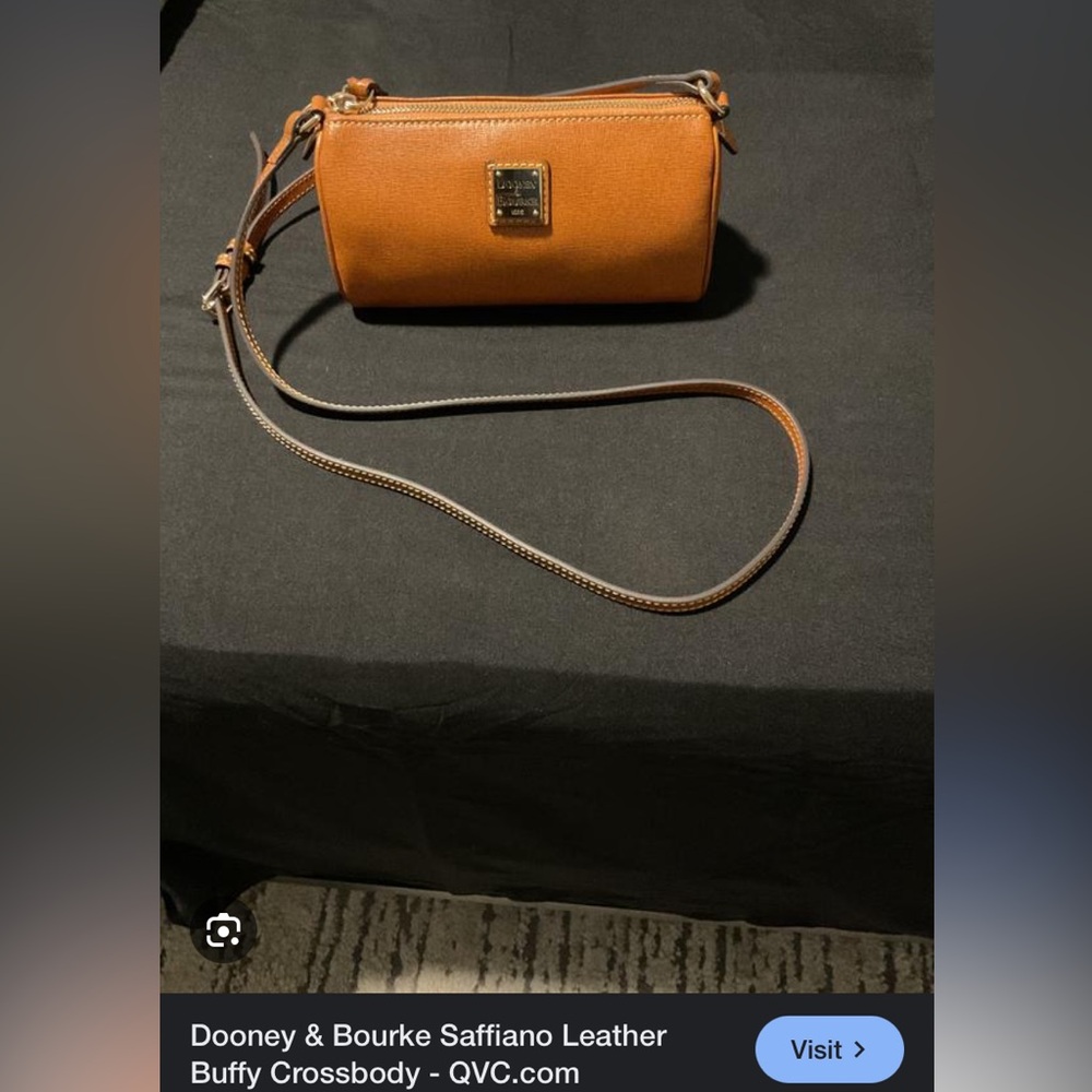 Dooney & Bourke Saffiano leather Buffy crossbody bag QVC brown NWOT